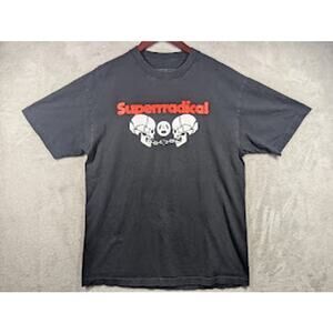 Superrradical Cracked Skull Chain Black Shirt Size Large Streetwear